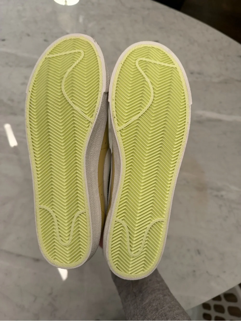 Nike Women’s High-Top Sneakers in Pale Yellow with White Soles